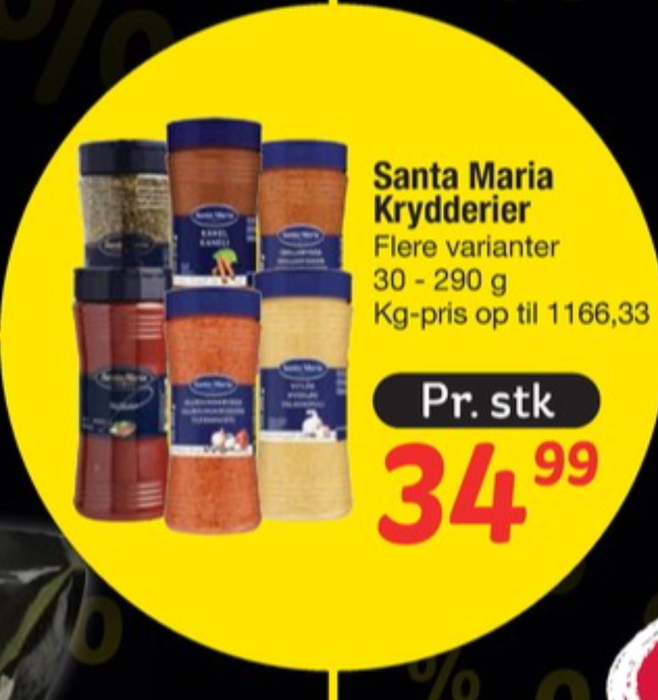 Santa Maria, Krydderier