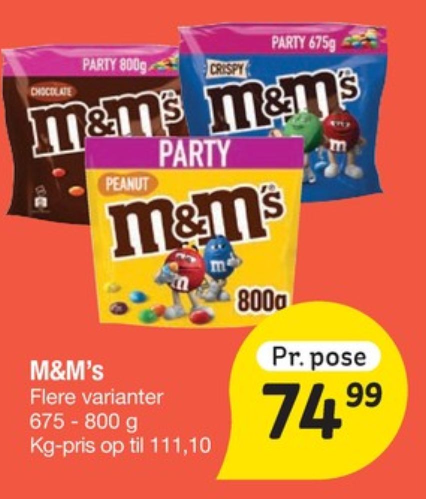 M&Ms, Chokoladepastiller Peanut