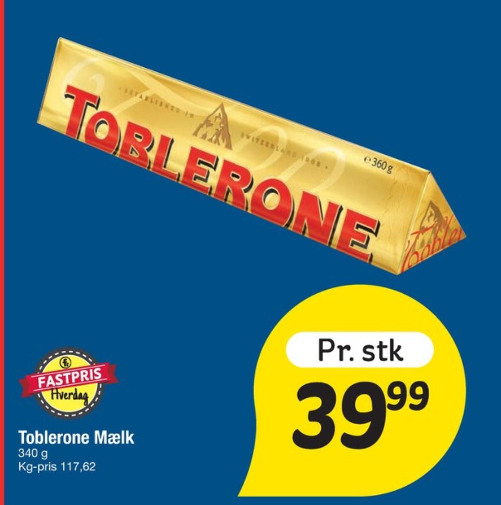 Toblerone, Chokolade