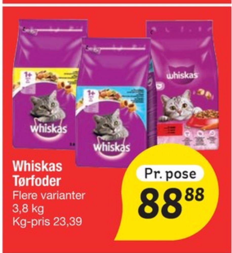 Whiskas, Kattefoder