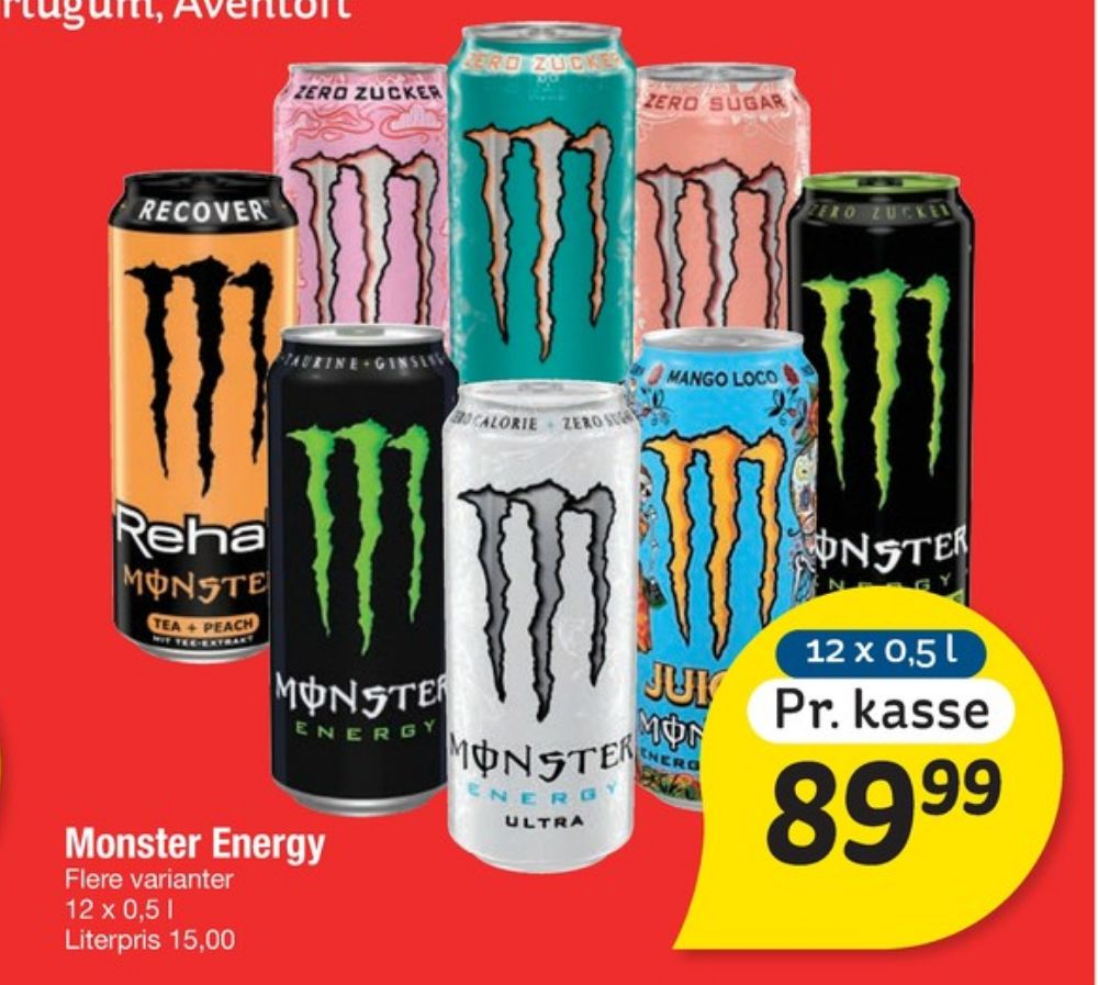 Monster Ultra Fiesta Mango, Energidrik 12 pk.