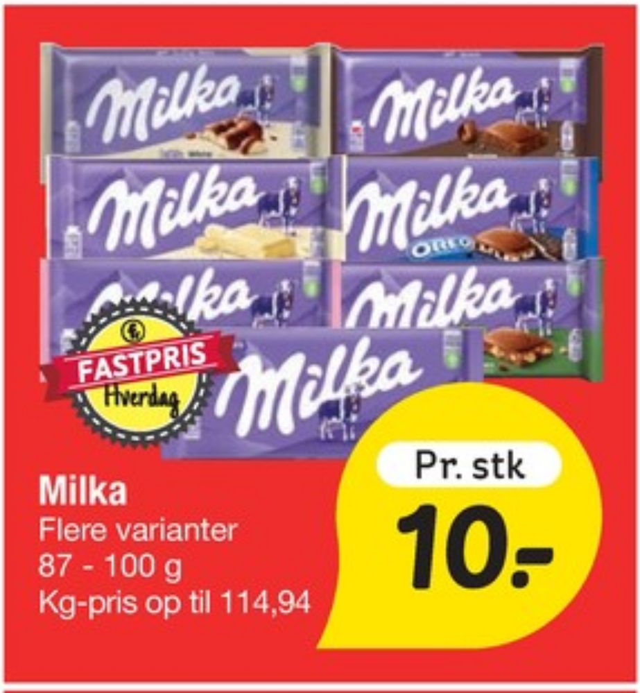 Milka Oreo, Chokoladeplade 