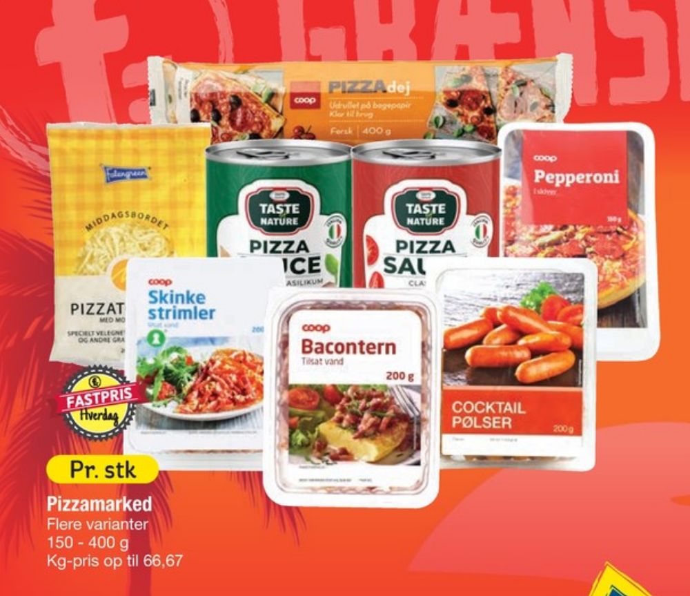 Falengreen, Revet ost Pizzatopping