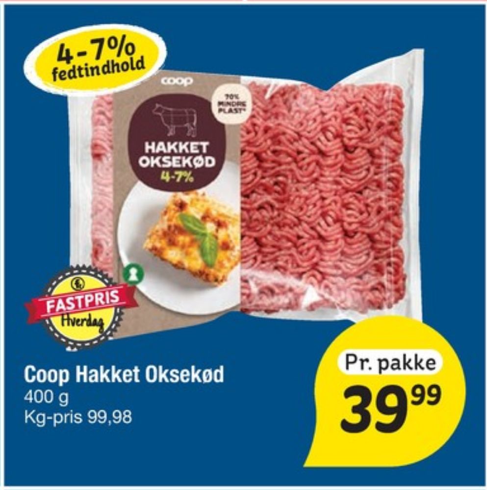 Coop, Hakket oksekød 4-7%