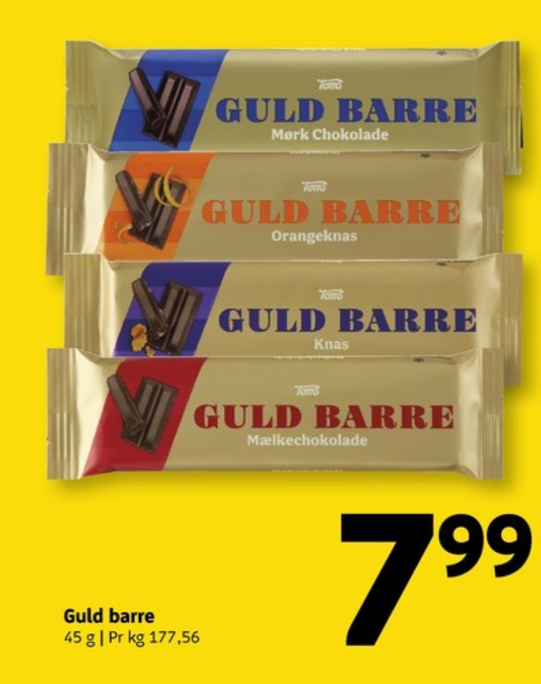 Toms Guldbarre, Chokoladebar Mælkechokolade