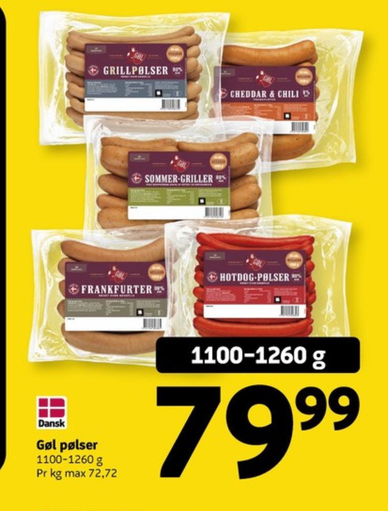 Gøl, Hotdogpølser