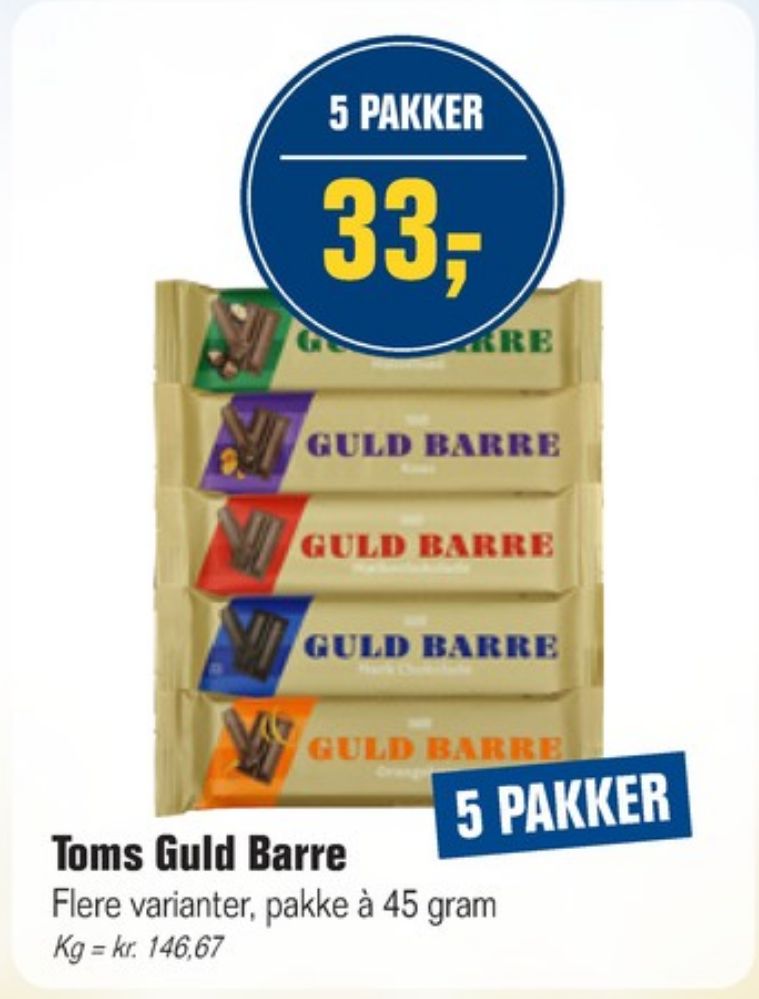 Toms Guldbarre, Chokoladebar Mørk Chokolade