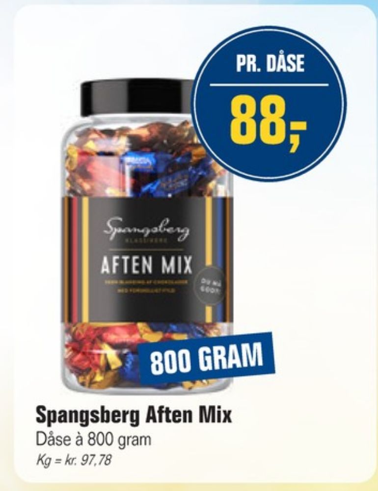 Spangsberg Aften Mix, Dessertchokolade