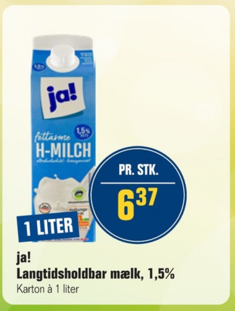ja!, Letmælk Langtidsholdbar 1,5%