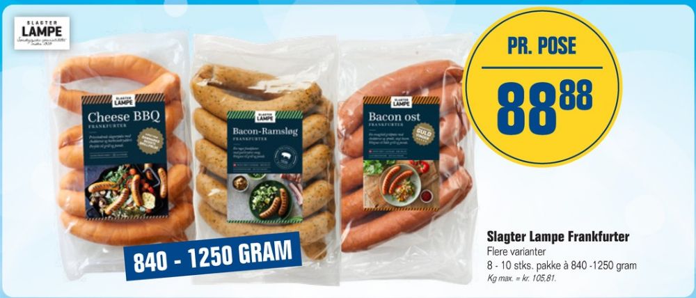 Slagter Lampe, Cheese BBQ Frankfurter
