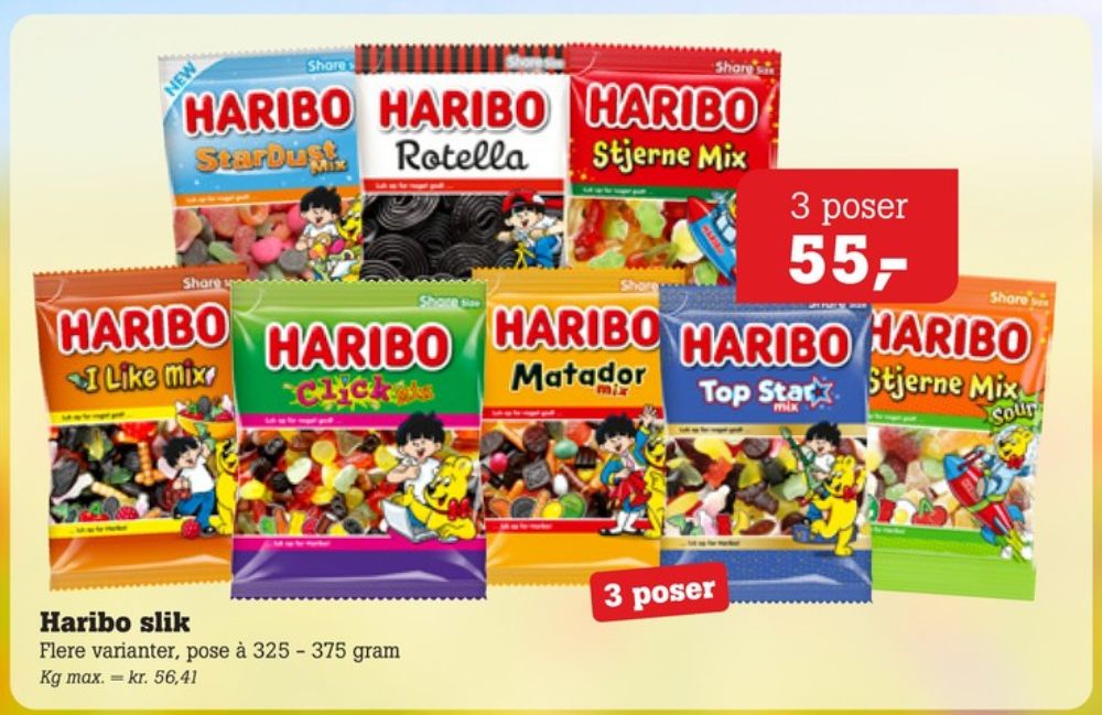 Haribo Rotella, Slikposer