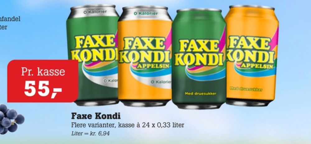 Faxe Kondi 0 Kalorier, Sportssodavand 24 pk.