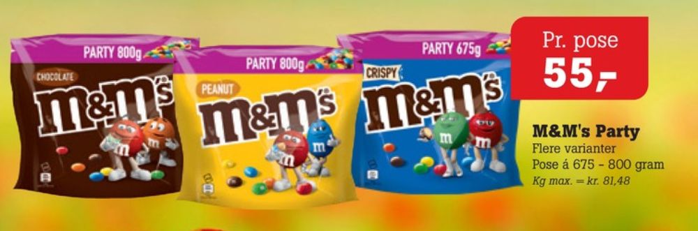 M&Ms, Chokoladepastiller Chocolate
