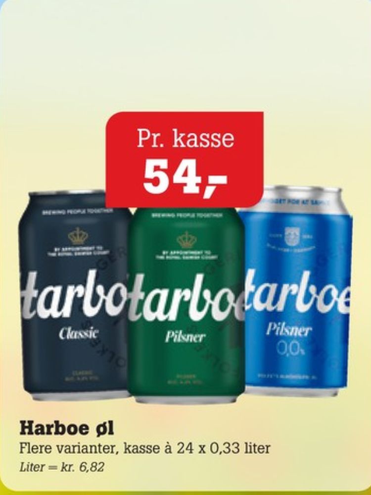 Harboe Pilsner 0,0%, Øl - Alkoholfri 24 pk.