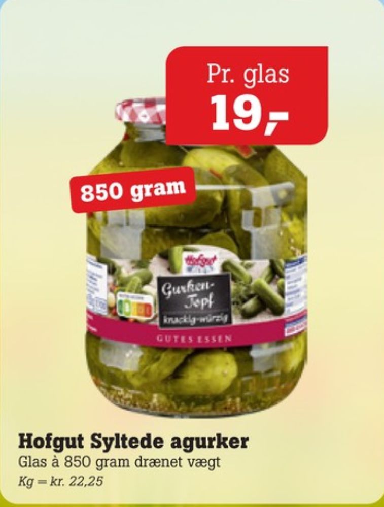 Hofgut, Agurker syltet