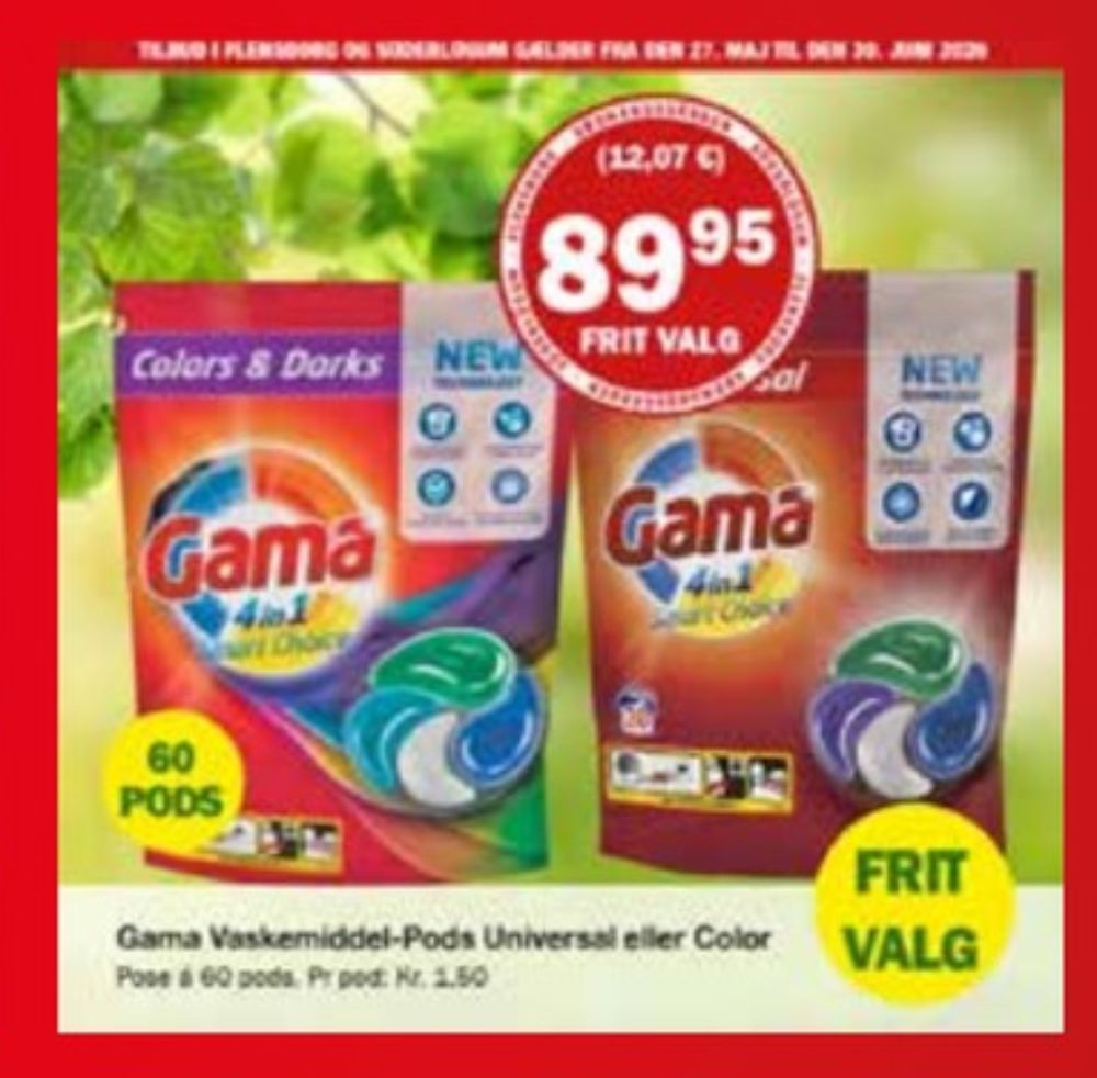 Gama, Vaskemiddel-tabs