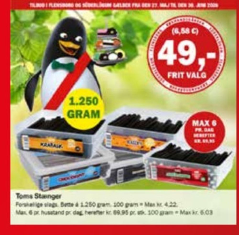 Toms Chocofant, Slikstænger