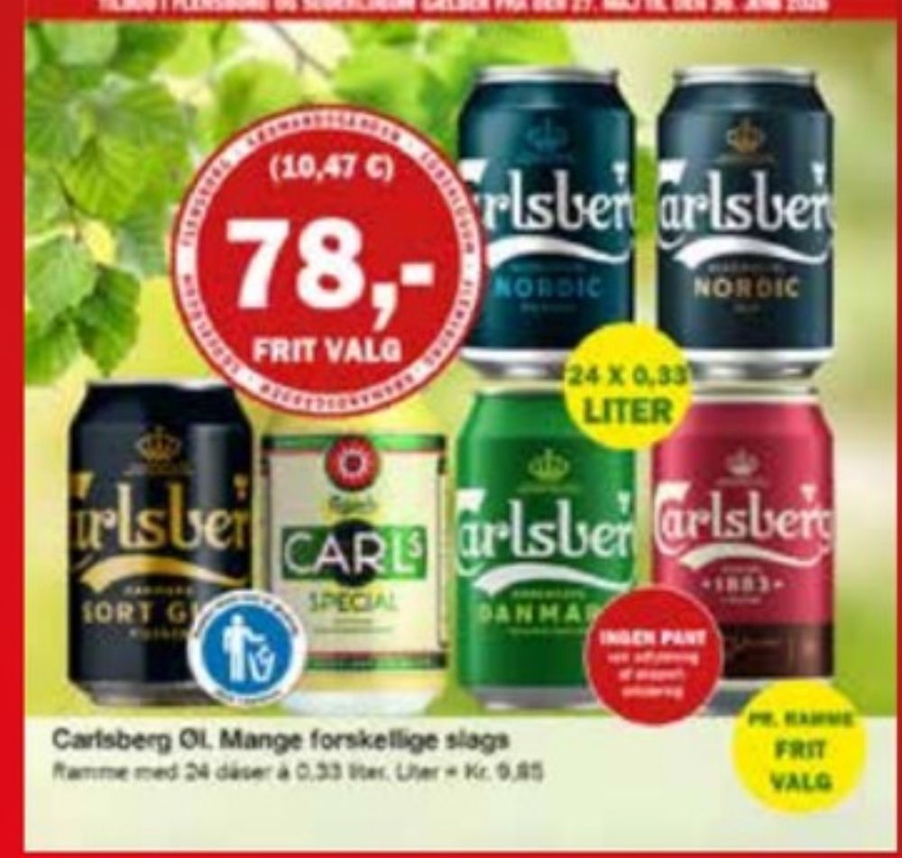 Carlsberg Nordic Pilsner, Øl - Alkoholfri 24 pk.