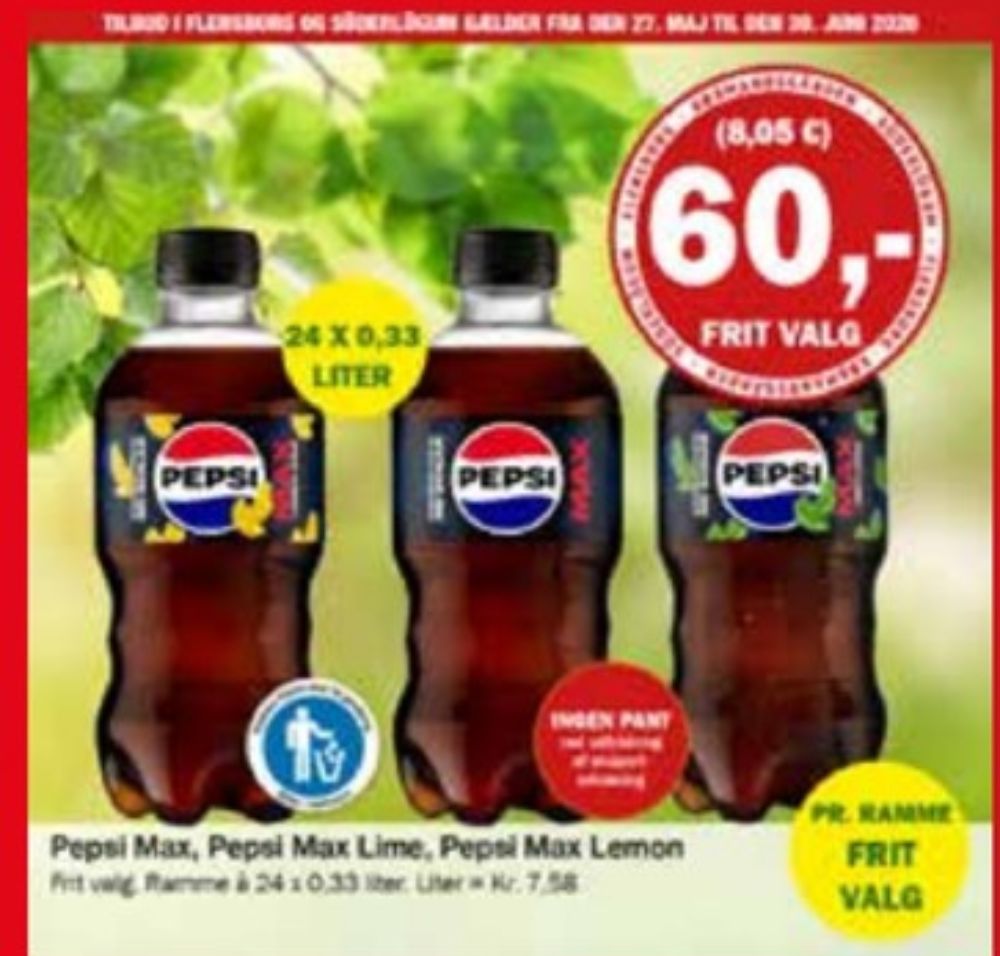 Pepsi Max Lemon, Cola 24 pk.
