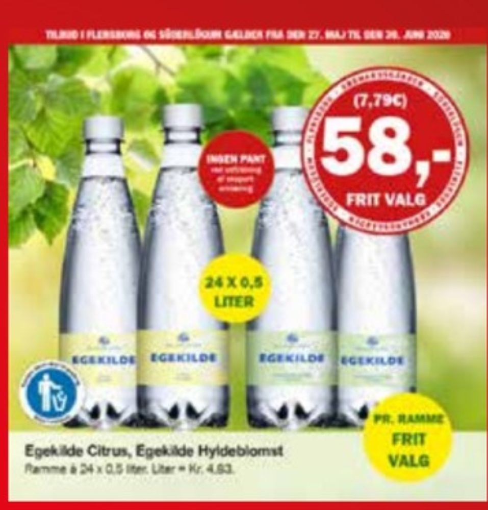 Egekilde Hyldeblomst-Lime, Mineralvand med brus 24 pk.