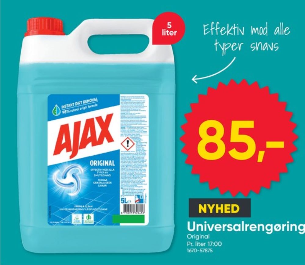 Ajax, Rengøring - universal
