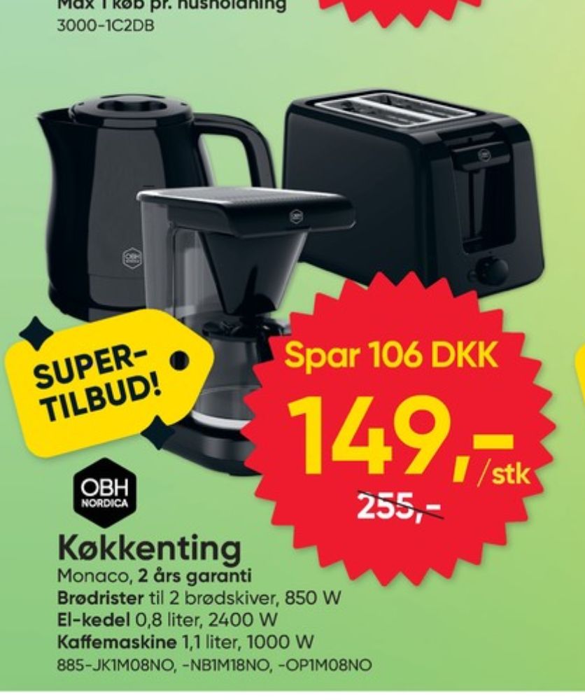OBH Nordica, Kaffemaskine