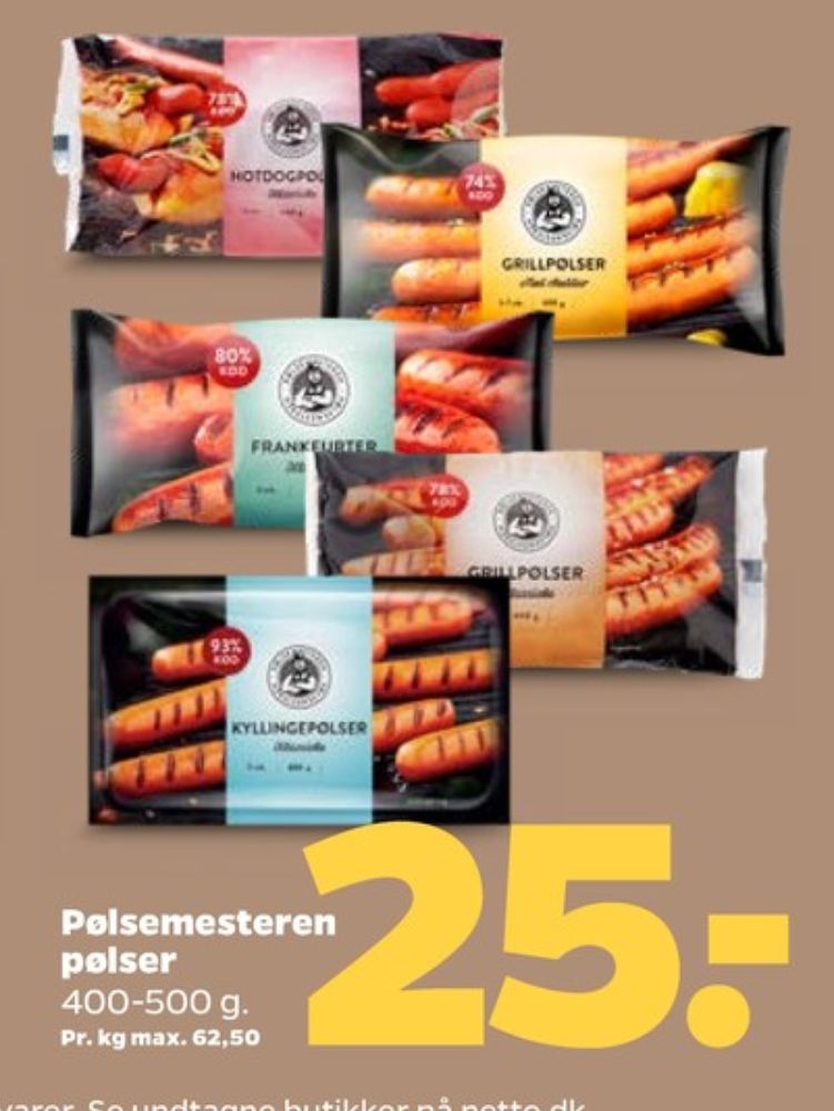 Pølsemesteren, Hotdogpølser