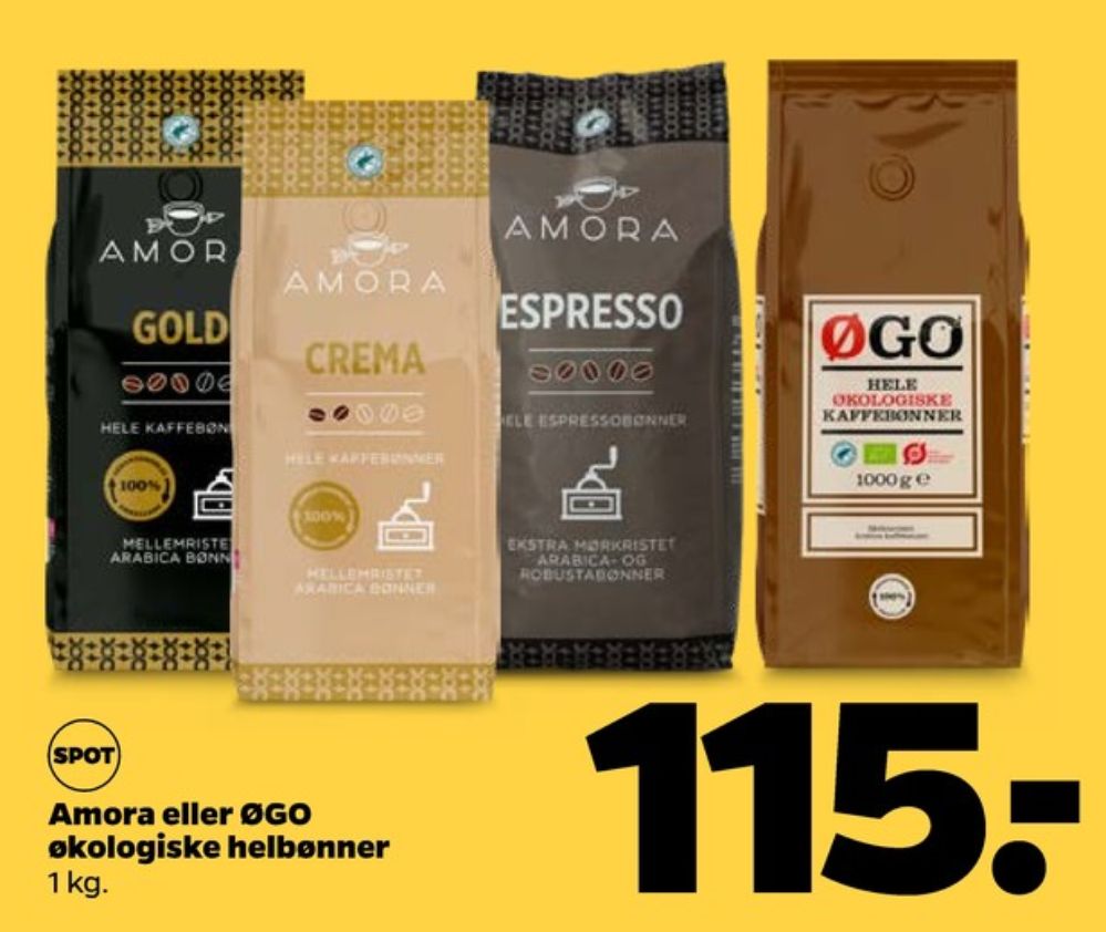 Amora Crema, Kaffebønner