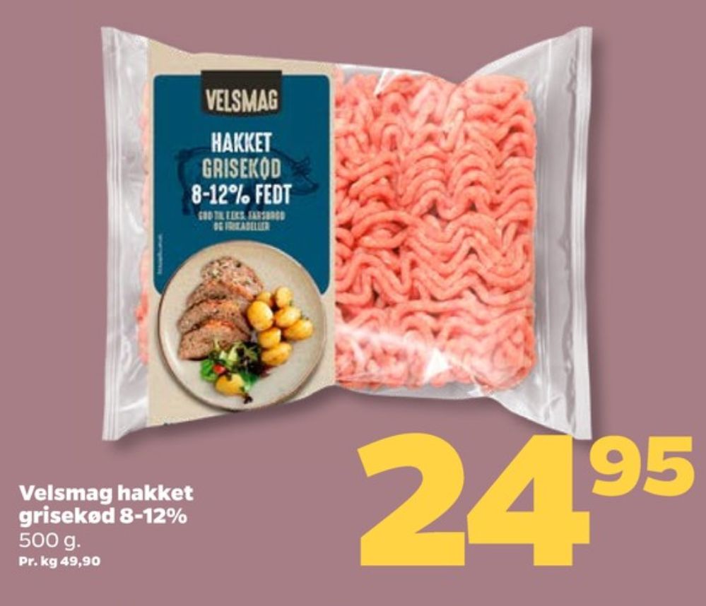 Velsmag, Hakket grisekød 8-12%