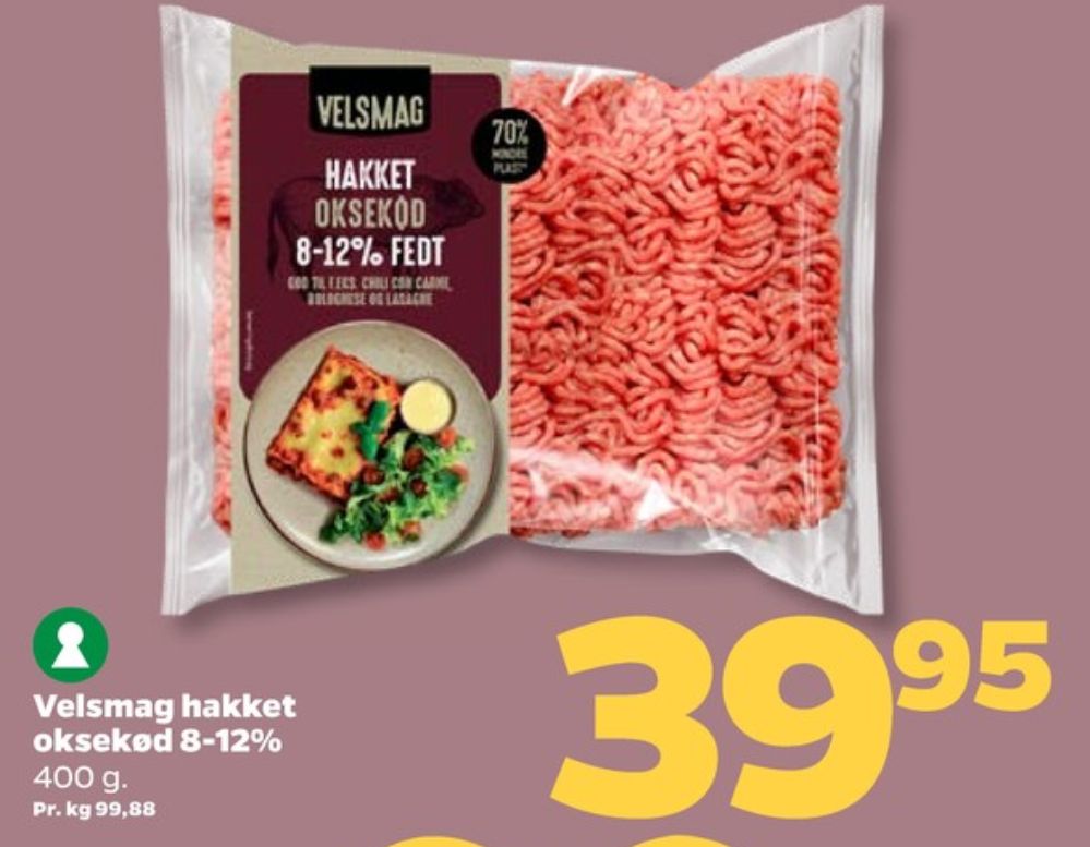 Velsmag, Hakket oksekød 8-12%