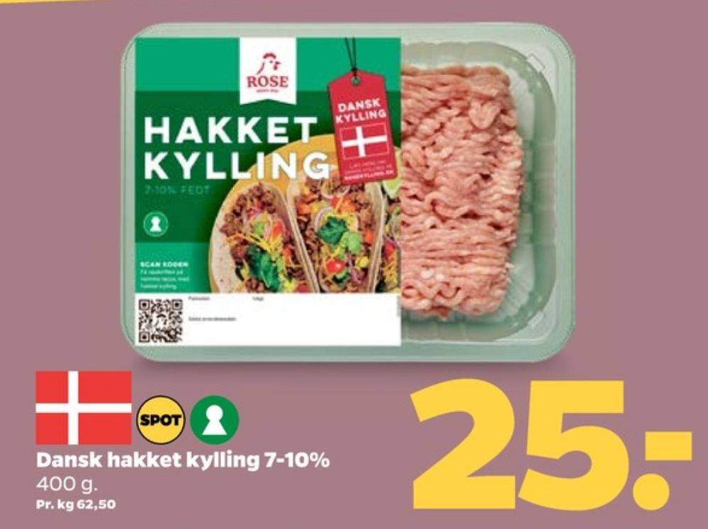 Rose, Hakket kylling 7-10%
