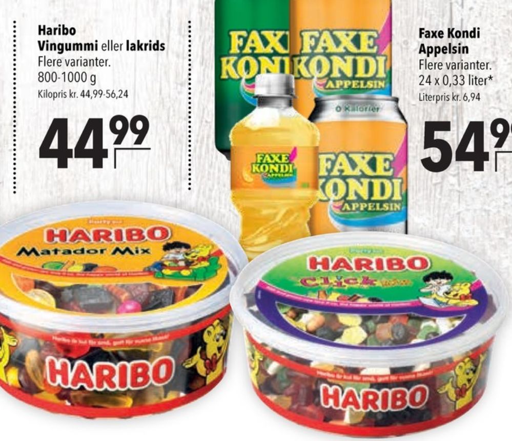 Haribo Matador Mix, Slikbøtter