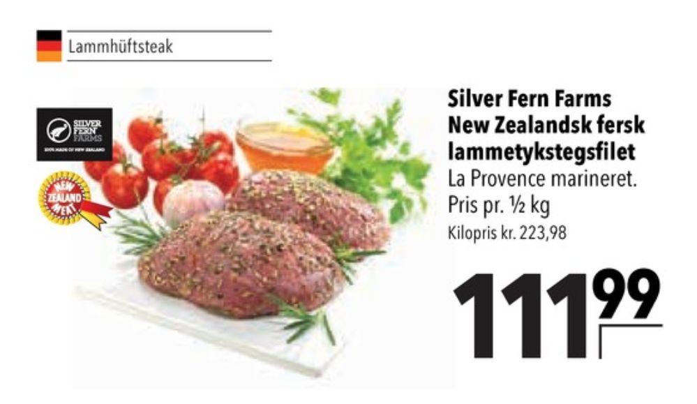 Silver Fern Farms, Lammetykstegsfilet