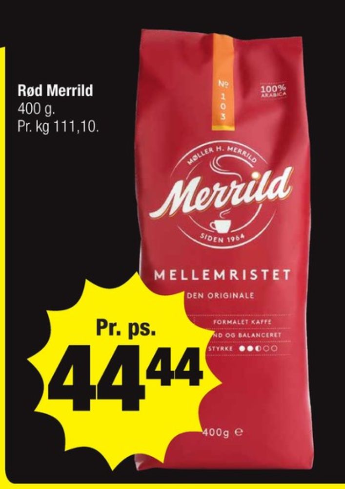 Merrild Mellemristet, Kaffe Formalet