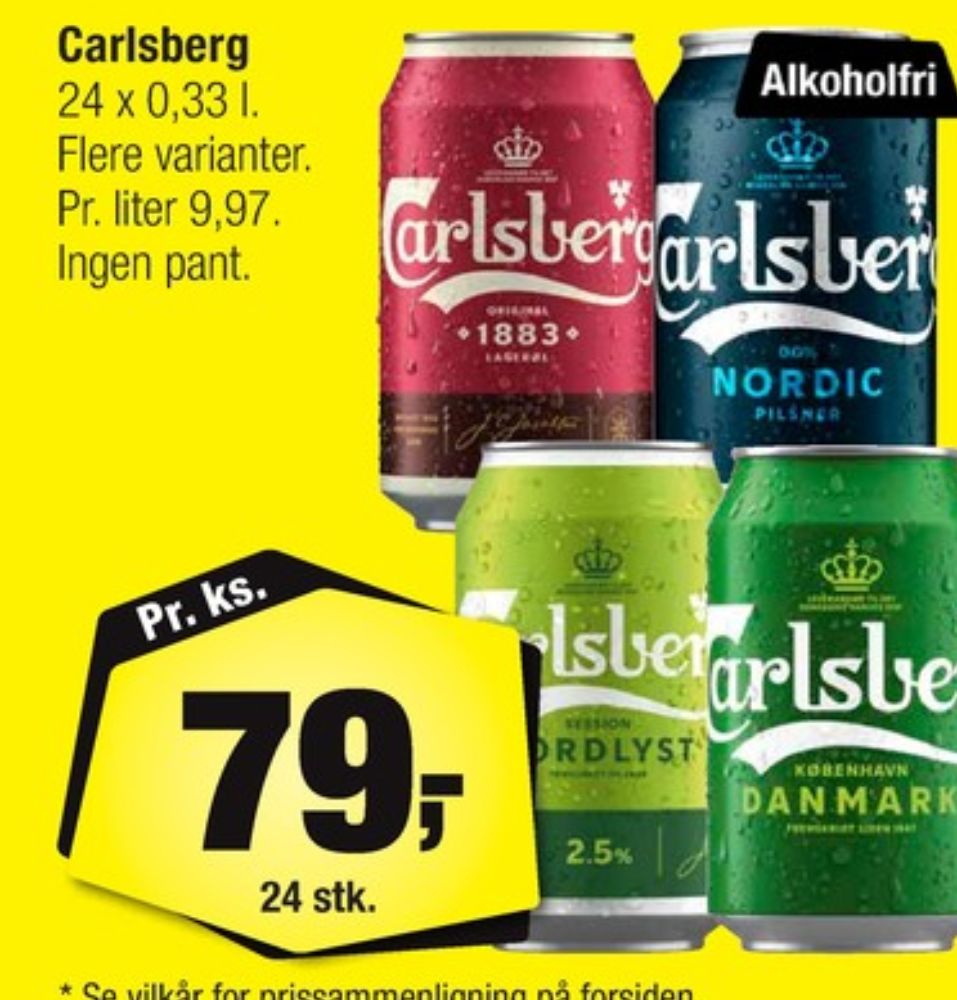 Carlsberg Nordic Pilsner, Øl - Alkoholfri 24 pk.