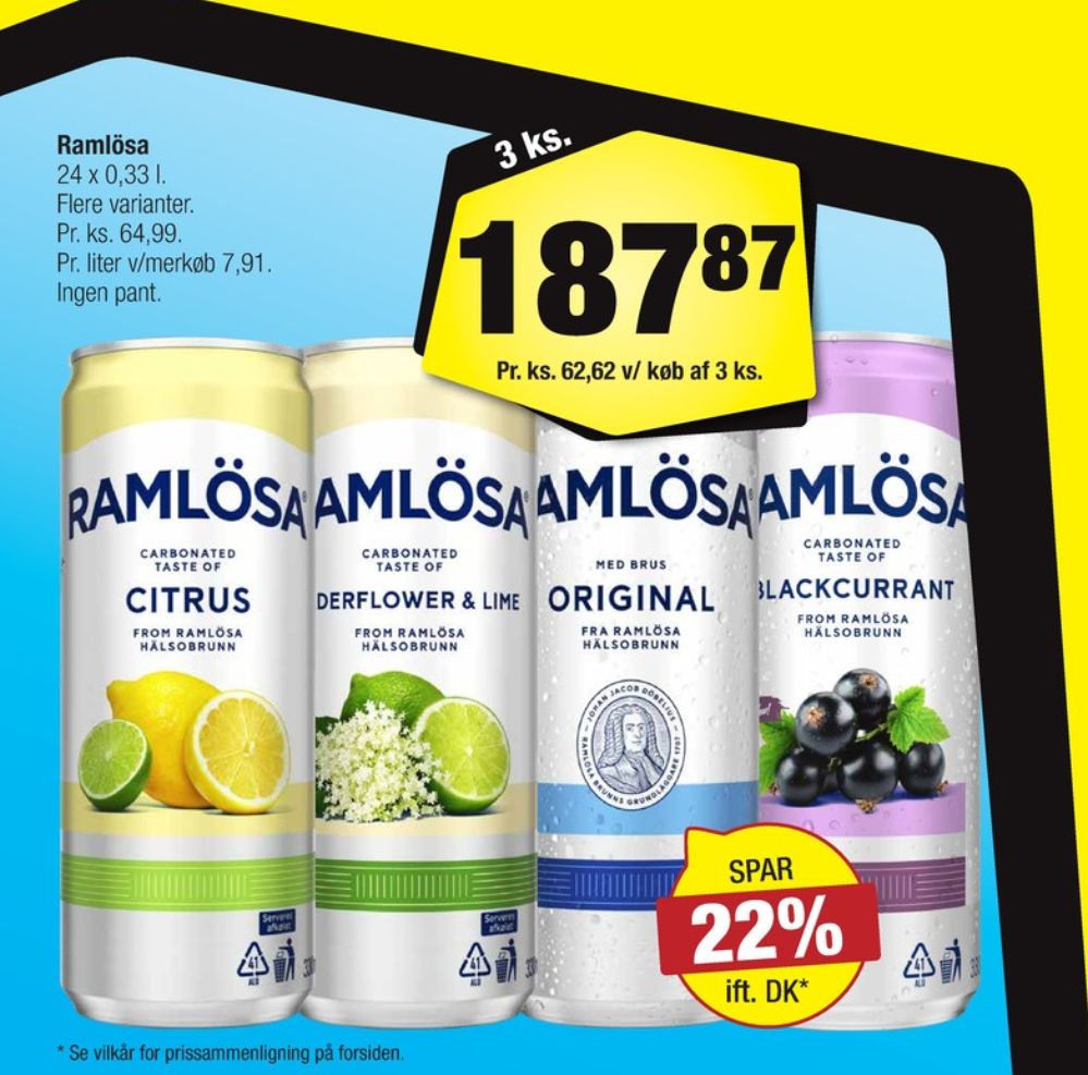 Ramlösa Original, Mineralvand med brus 24 pk.