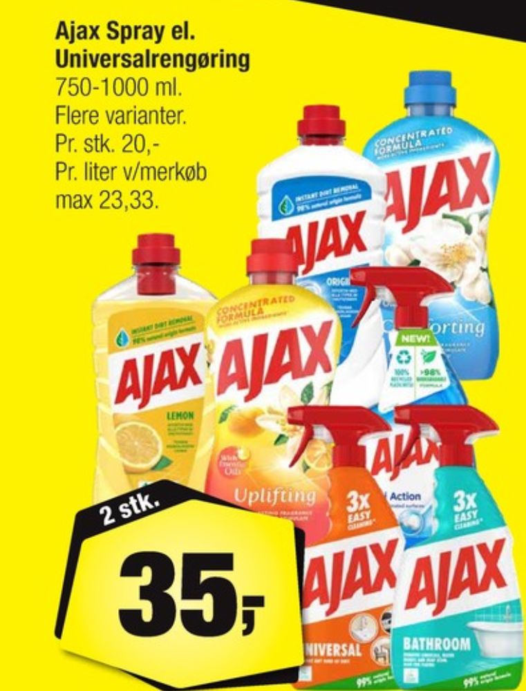 Ajax, Rengøring - universal