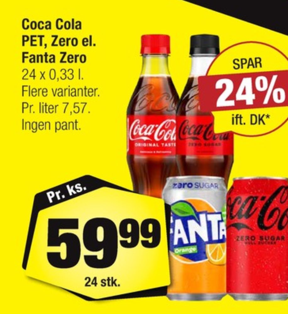 Coca Cola Zero, Cola 24 pk.