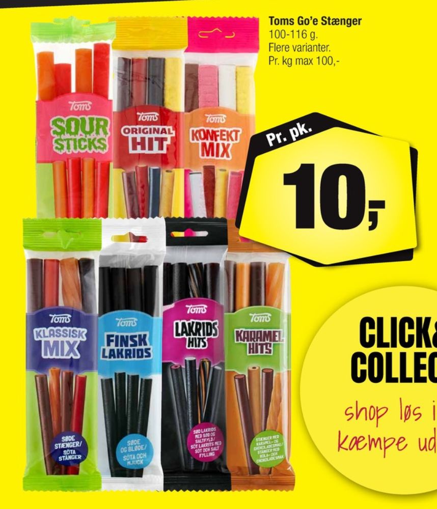 Toms Finsk Lakrids, Slikstænger