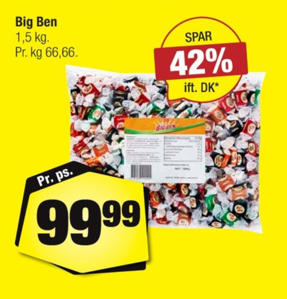 Carletti Big Ben, Karameller Blandede