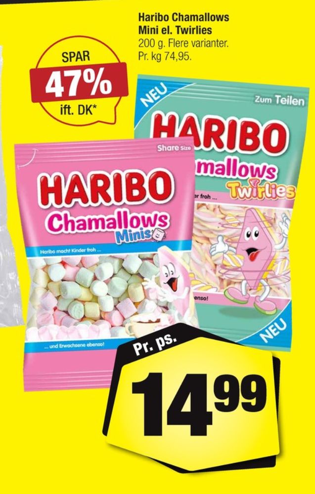 Haribo Chamallows Minis, Skum