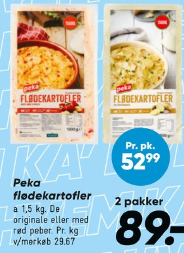 Peka, Flødekartofler med peberfrugt