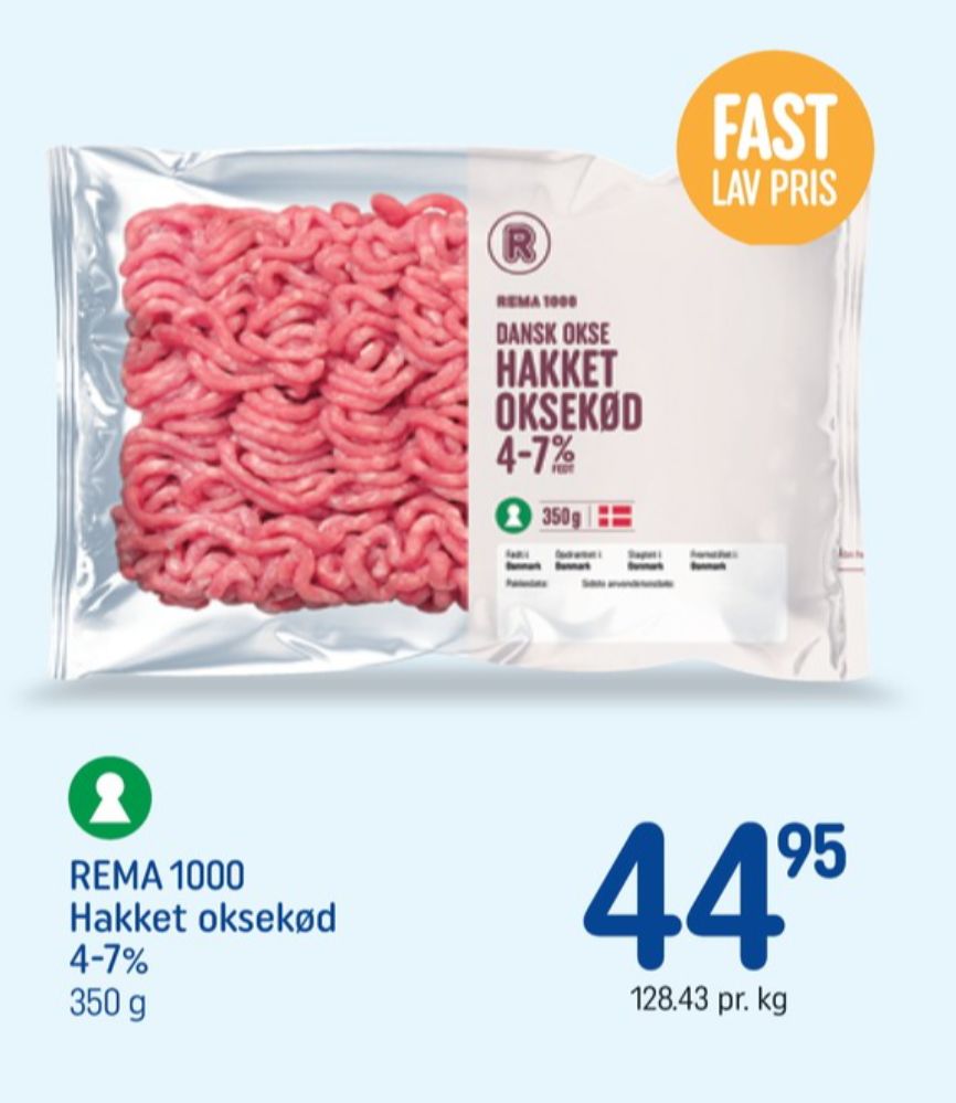 Rema 1000, Hakket oksekød 4-7%