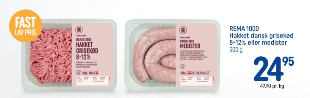 Rema 1000, Hakket grisekød 8-12%