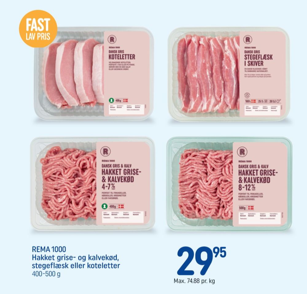 Rema 1000, Hakket kalv og grisekød 8-12%