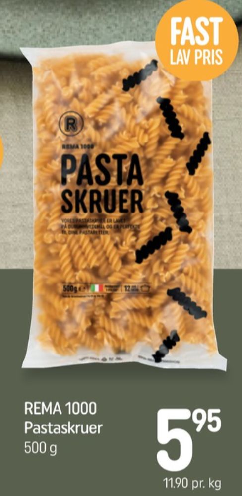 Rema 1000, Pasta