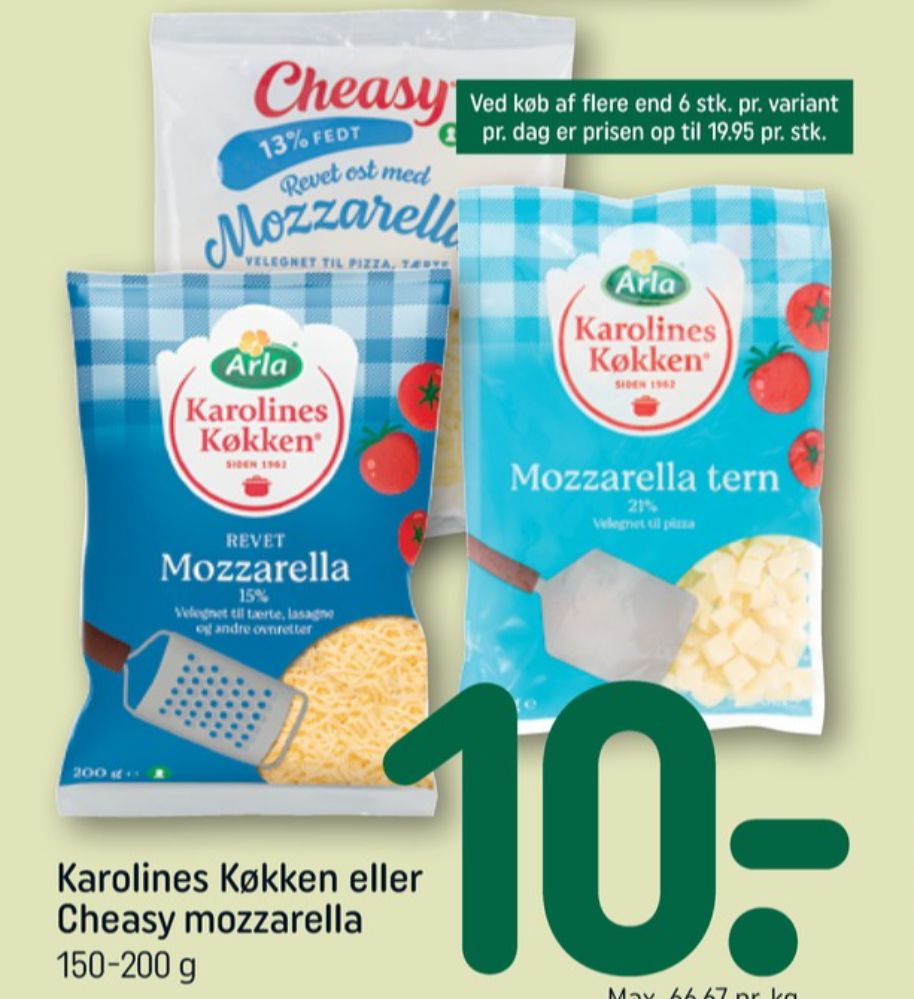 Karolines, Revet ost Mozzarella