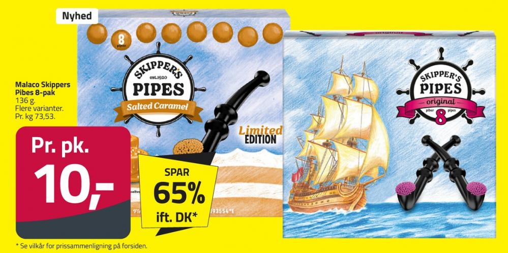 Skippers Pipes, Lakridspiber Salted Caramel