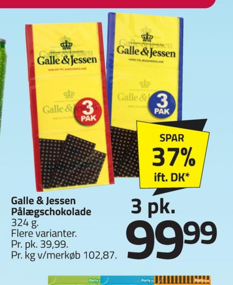 Galle & Jessen, Pålægschokolade Mørk
