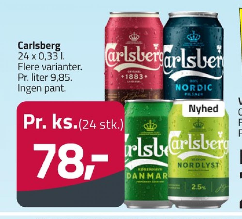 Carlsberg Nordic Pilsner, Øl - Alkoholfri 24 pk.